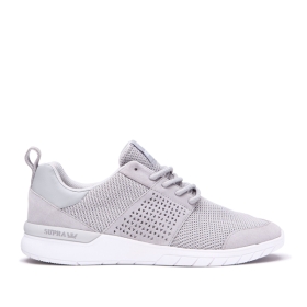 Supra Mens SCISSOR Lt.Grey/white Low Top Shoes | CA-53012